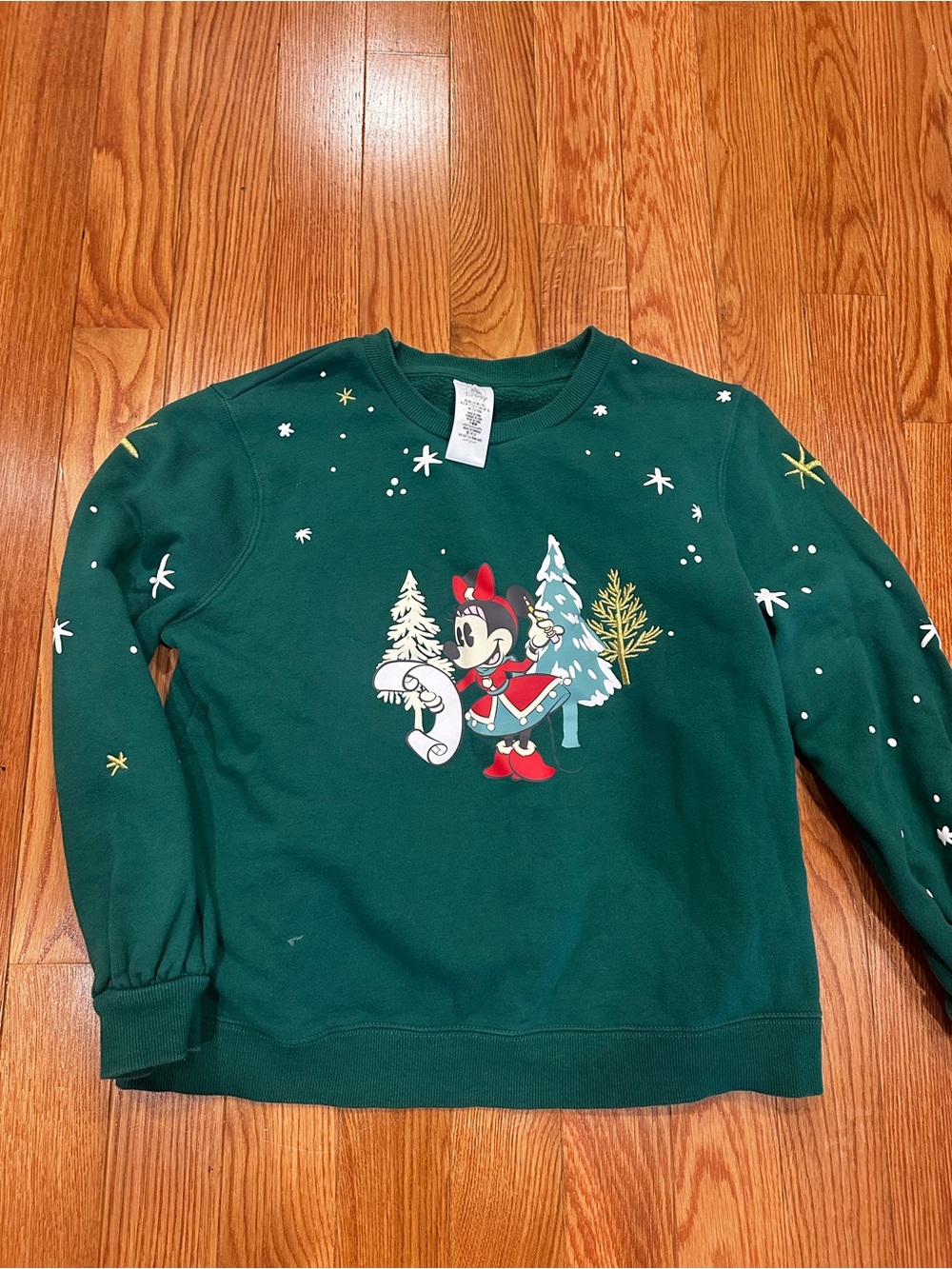Disney Minnie Mouse Green Holiday Sweatshirt
